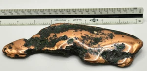 Large 700 Grams Polished Glacial Float Copper Nugget Michigan Gold Inclusions - Picture 1 of 7