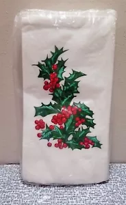 Vintage 15 Kt CONTEMPO Papier GÄSTETÜCHER GESICHTSTÜCHER Stechpalme & Beeren Neu aus altem Lagerbestand - Bild 1 von 6