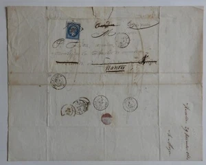 Lettre - Pli postal : 1860 Classique n°14 à étudier #C - Picture 1 of 5
