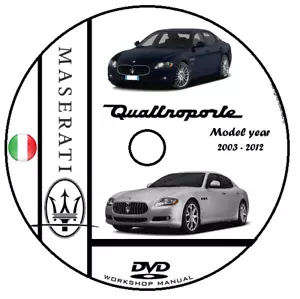 MASERATI QUATTROPORTE V 2003-2012 MANUALE OFFICINA WORKSHOP MANUAL CD DVD - Foto 1 di 9