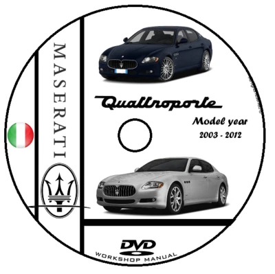 MASERATI QUATTROPORTE V 2003-2012 MANUALE OFFICINA WORKSHOP MANUAL CD DVD - Immagine 1 di 4