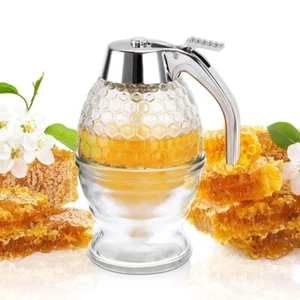 Juice Syrup Cup Bee Drip Dispenser Kettle 200ml Honey Jar Container Storage Pot - Picture 1 of 12