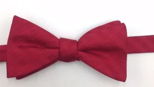 $95 Countess Mara Mens Solid Red Check Silk Bow Tie Classic Adjustable Bowtie - Picture 1 of 5