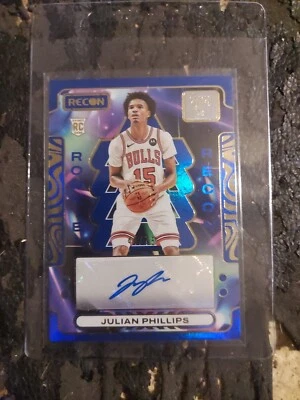 2023-24 PANINI RECON ROOKIE RECON SIGNATURES BLUE JULIAN PHILLIPS RC AUTO #44/75 - Image 1 of 2