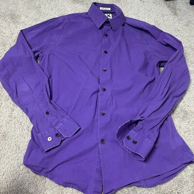 Express Mens 1MX Shirt Medium Modern Fit Purple Long Sleeve Button Up Preppy - Image 1 of 4