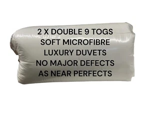 2 X DOUBLE 9 TOG DUVETS LUXURY QUALITY MICROFIBRE SECONDS QUILTS JOB LOT LW66 - Picture 1 of 17