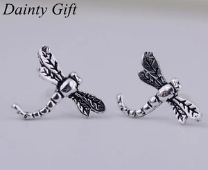 Mujeres/Niñas Plata Esterlina 11,5 mm Animal Insecto Libélula Poste Pendiente Tachón - Imagen 1 de 4