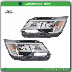 LH+RH Pair Headlights Assembly w/ LED DRL For 2016-2019 Ford Explorer Chrome - Picture 1 of 12