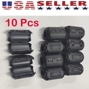 10 Pack Ferrite Beads Clip-on Ring Core RFI EMI Noise Filter Clamp Choke Coil US - Picture 1 of 18