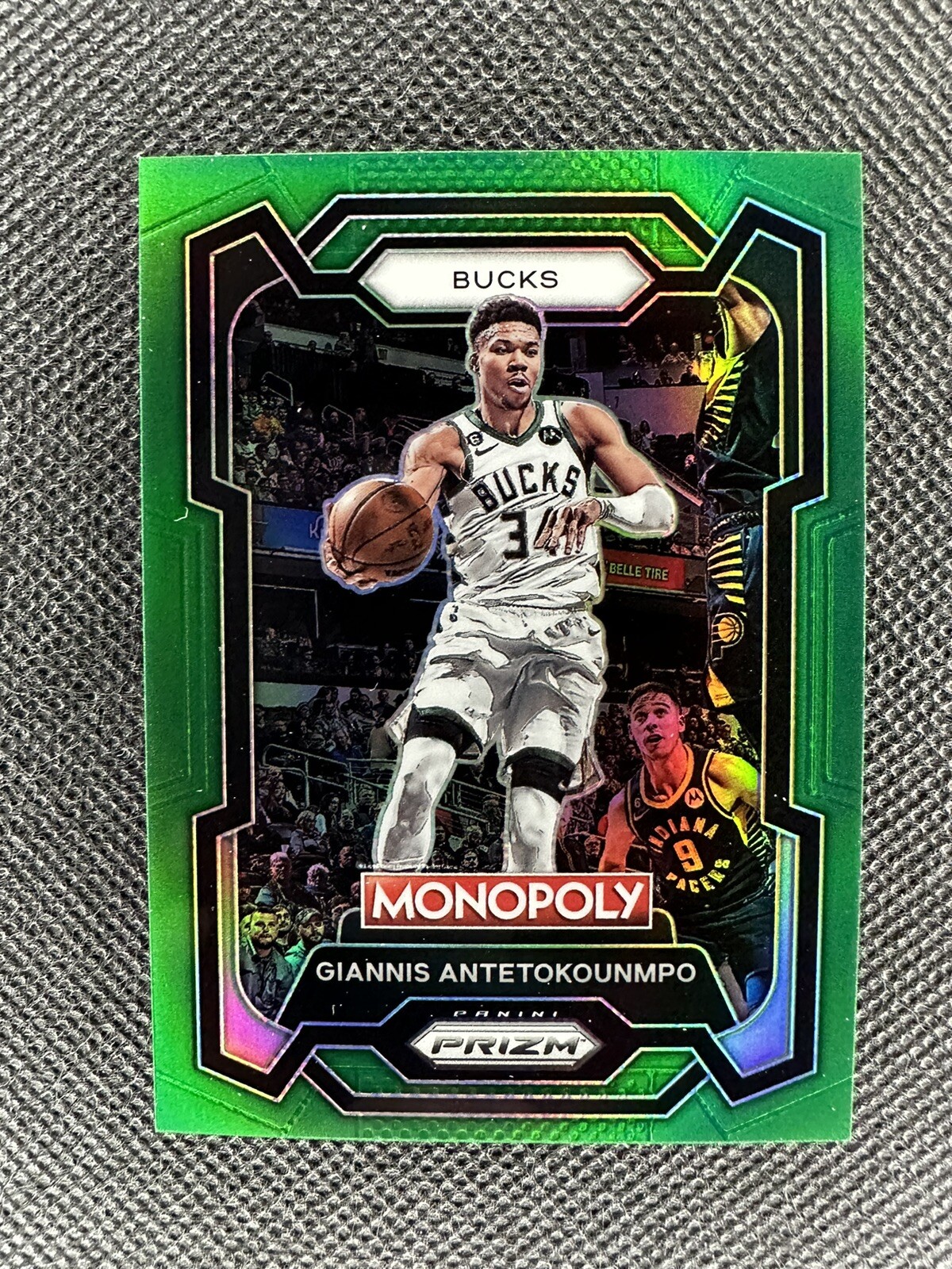 2023-24 Panini Prizm Monopoly Giannis Antetokounmpo #49 Green Prizm /24! Bucks