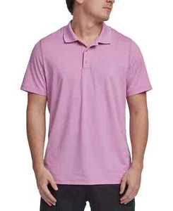 Reebok Men's Short Sleeve Mesh sides Performance Polo Shirt Jasmine Pink M - Picture 1 of 5