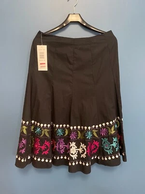 Sunny Leigh Women Size 12  Flare Black with colorful Embroidery  NEW  - Image 1 of 4