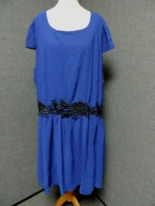 Lovedrobe Lace Trim Skater Dress Colbalt UK 26 LN021 YY 02 - Picture 1 of 5