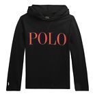 NWT New Ralph Lauren Polo Boys Black Cotton Jersey Hooded T-Shirt Size 5 $39.50