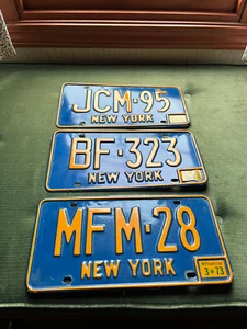 1973 (3) NEW YORK License Plates - JCM-95, BF-323, MFM-28 - Picture 1 of 1