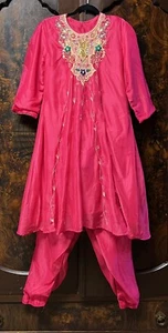 VTG Handmade Indian Pakistani Kurta Salwar Kameez Bollywood Dress Party Suit - Picture 1 of 20