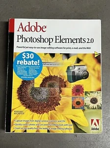 New Retail Big Box w/Manuals Adobe Photoshop Elements 2.0 - Picture 1 of 2