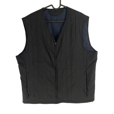 Mango Committed Men Navy Blue V Neck Quilted Vest Gilet Waistcoat Size XL - Image 1 of 4