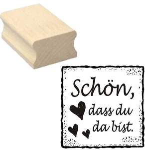 Stempel « SCHÖN, DASS DU DA BIST » Geschenk Mama Papa Oma Opa Liebe Familie Herz - Bild 1 von 1