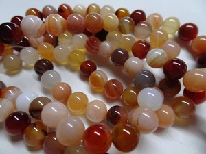16" Strand Natural Carnelian Smooth 7.5-8mm Round Stone Beads A778 DNG - Picture 1 of 5