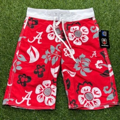 Bañador Wes and Willy Alabama Carmesí Marea Jóvenes Niños Mediano M Floral NCAA Foto 1 de 4