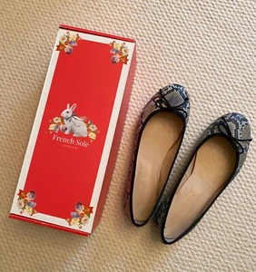 French Sole Ballerinas, Lola, Schlangenoptik, grau, Gr. 37,5 - Foto 1 di 6