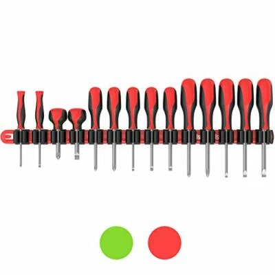 Premium Wall Mount Screwdriver Organizer | Red Nylon + Black Clips | Holds 14  - Image 1 of 4
