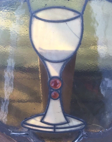 Holy Grail Antique Stained Glass Window Saved From The Destruction Of A Church Cover