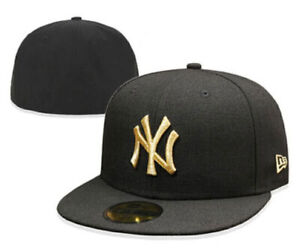 Black-Gold ERA New York Yankees Baseball Cap 59FIFTY 5950 NY Fitted Cap