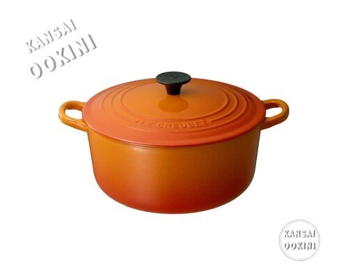 Le Creuset Cocotte Ronde Enamel Pot IH Corresponding 20cm Orange Japan