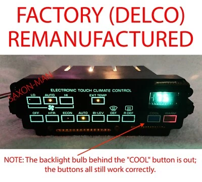DELCO REMAN 85-90 Buick Electra Park Ave & 88-91 LeSabre Elect. Climate Control - Image 1 of 4