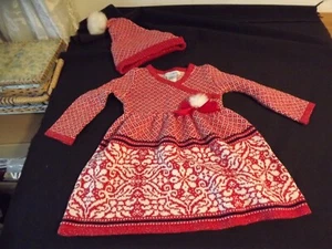 MAGGIE & ZOE Kleinkind ROTES PULLOVERKLEID mit Nikolausmütze 18 MOS - Bild 1 von 7