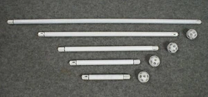 Mero M12 Messebausystem Metall- Weiß Schwarz Rot Orange - Stangen+Knoten+Zubehör - Bild 1 von 16