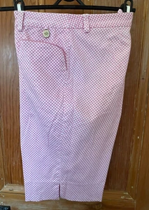 Greg Norman Ladies Golf Shorts - Pink Houndstooth Check- Sz 14. Rockabilly Vibes - Picture 1 of 17