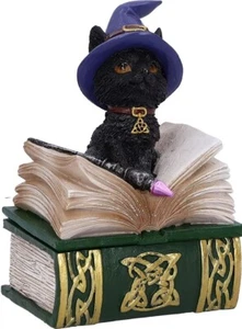 Nemesis Now Binx Small Witches Familiar Black Cat and Spellbook Figurine Box, Gr - Picture 1 of 4