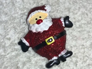 Glittery Santa Pin Brooch. - Picture 1 of 4