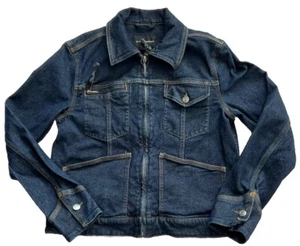 Club Monaco Denim Jacket Women’s Small Cotton Dark Pockets Zip Closure - Picture 1 of 13