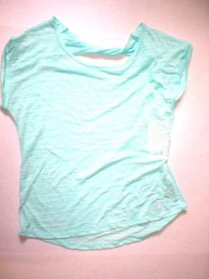 全新 全新带标签 女式 Marika Balance 柔软 M 完好绿色白色倦怠上衣 Kimmy T 恤  — 第 1/3 张图片