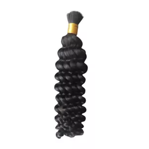 Brazilian Deep Curly Wave 100% massa di capelli umani non trasformati per intreccio senza trama - Foto 1 di 10