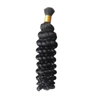 Brazilian Deep Curly Wave 100% Unprocessed Human Hair Bulk For Braiding No Weft - Image 1 of 4