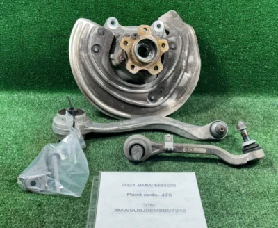 BMW M340i G20 2019-2025 eje delantero izquierdo conjunto de nudillos y buje de rueda Foto 1 de 4
