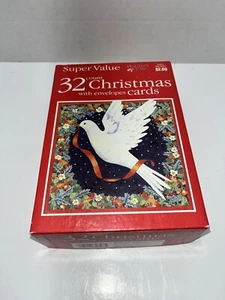 Vintage 1990s Super Value Walmart Christmas Cards Envelope 32 Count Assorted USA - Picture 1 of 6