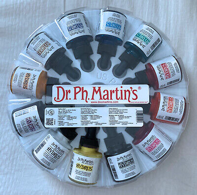 Dr. Ph. Martin's Hydrus Fine Art Liquid Watercolor – Set 1 – 12 Colors – 1 Oz • 101.48€