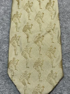 "HANDMADE BY LINDA" Seide Baseball Krug Herren Krawatte Americana Sport schmal gold - Bild 1 von 8
