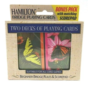 Neu im Karton Hamilton Bridge Spielkarten mit Bonuspaket Schmetterlinge & Blumen VERSIEGELT - Bild 1 von 3
