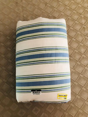 Funda nórdica King mezcla de algodón marfil/blanco/verde salvia a rayas Foto 1 de 2