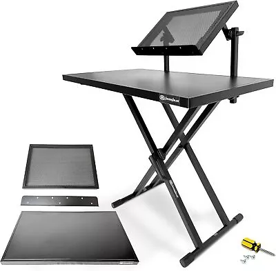 AxcessAbles Portable Two-Tier DJ Table Workstation Double-x Piano Keyboard Stand - Image 1 of 4