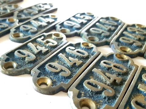 9 Antique vintage french bronze number sign 940 941 942 943 944 945 946 948 949 Cover