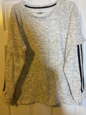 Bobbie Brooks Lightweight Sweater Women’s White/Black Long Sleeve Crewneck XL - Image 1 of 2