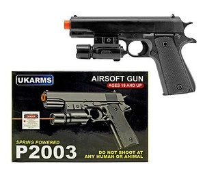7.75" Spring 1911 Replica Airsoft Pistol Laser Pointer Hand Gun P2003 w/ BBs  - Picture 1 of 4